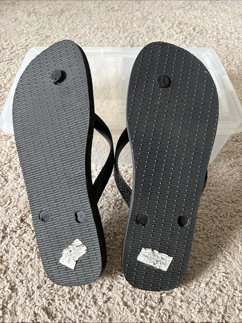 Havaianas Black Straps with Blue Footbed Flip Flops